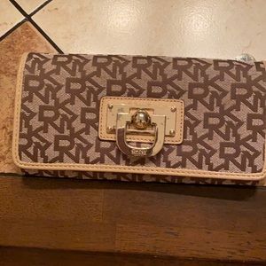 DKNY tan/gold wallet